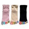 Mode Select Sports 3 Yoga Loose Elastic Cotton Outer Set Women's Five-Toe Socks, Socks, Pairs, Non-Slip, Socks, Fit, Cuffs, 100% Thread, 3-Pair