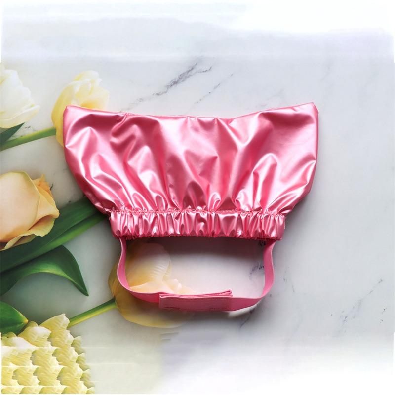 

Шапочка для душа для купания питомцев для кошек и собак - Водонепроницаемый капюшон для защиты ушей для купания без стресса S ярко-розовый