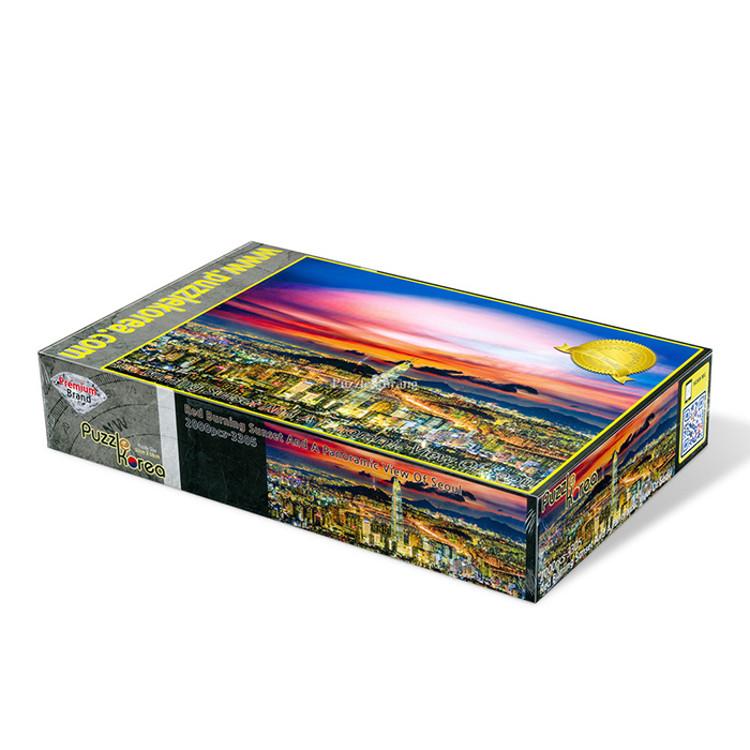 Пазл из 2000 деталей - красный закат и панорамный вид Сеула — фото 4