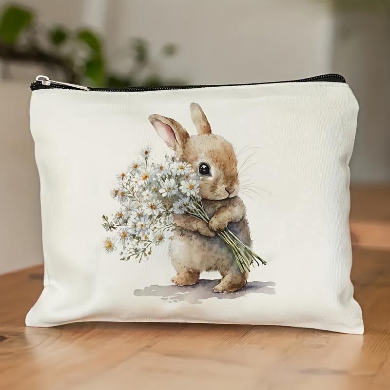 Easter, Rabbit Pattern, Carry on Luggage Bag, Zippered Storage Bag, Cosmetic Storage Bag, Makeup Bag