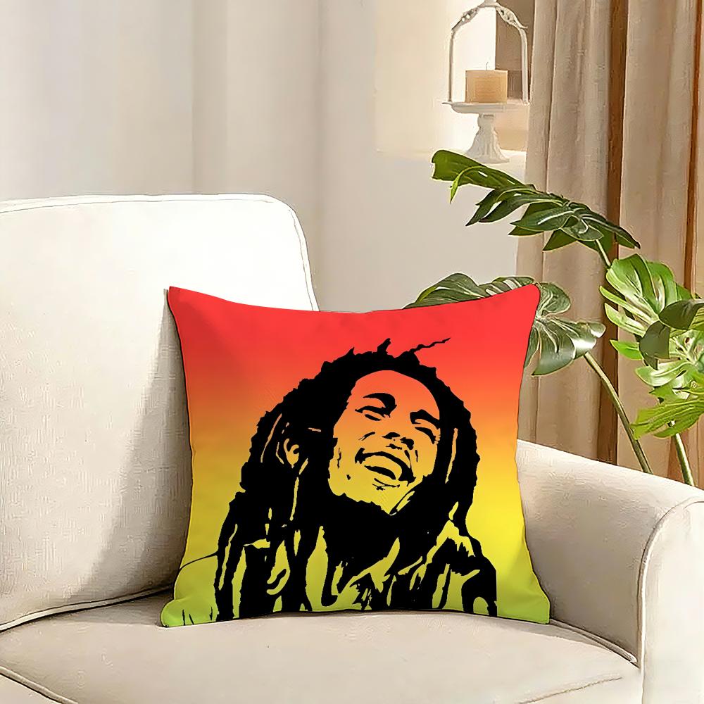 Singer BBob MMarley Cushion Cover Reversible Plush Pillow Cover Soft Fluffy Home Decor for Sofa Bedroom