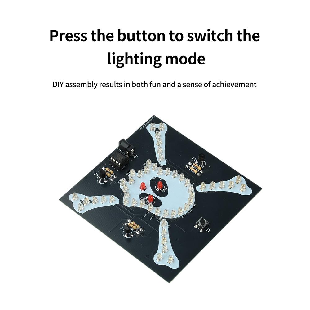DC 5V Skull Led Light Diy Soldering Kit DC002 Interface 3 Lighting Modes Electronic Practice Kit For Beginner Welding Training