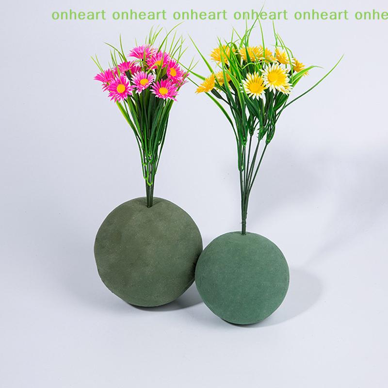 [C]1Pc 9/12/15cm Round Green Dried Flower Ball Mud Sponge Foam Bouquet Decoration Fresh Floral Flower Arrangement Tools