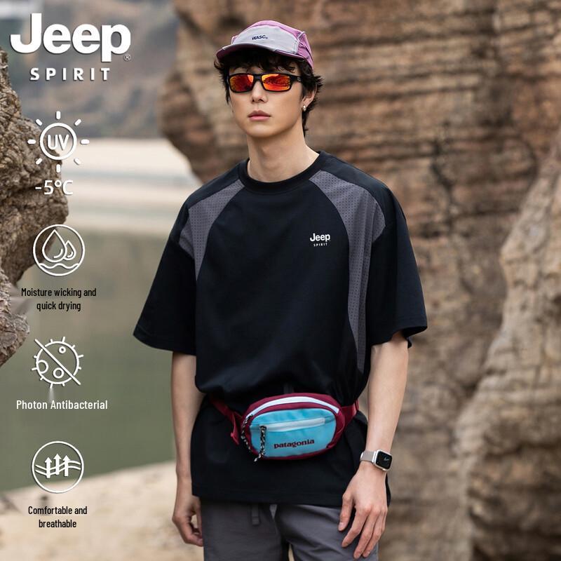 

JEEP SPIRIT Men s Quick-Dry Round Neck Short Sleeve T-Shirt M