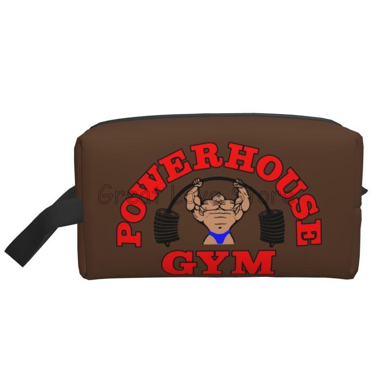 Kawaii Powerhouse Gym Travel Toiletry Bag Women Bodybuilding Fitness Muscle Makeup Cosmetic Organizer Beauty Storage Dopp Kit