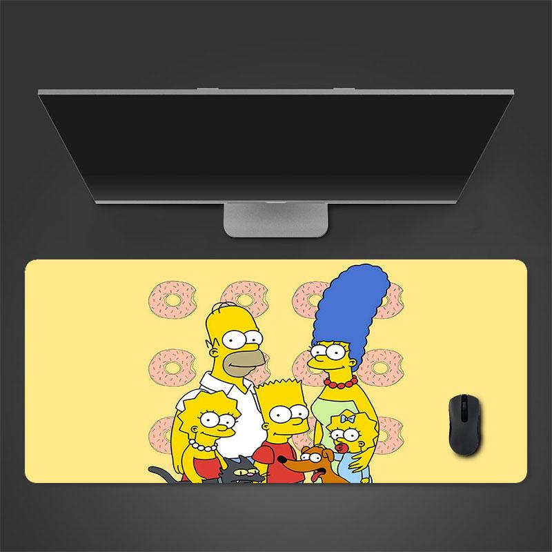 The Simpsons Art Mouse Pad, Large Gaming Desk Mat, Non-slip XXL Mousepad for Laptop & Tablet, Mini PC Playmat with Stitched Edges