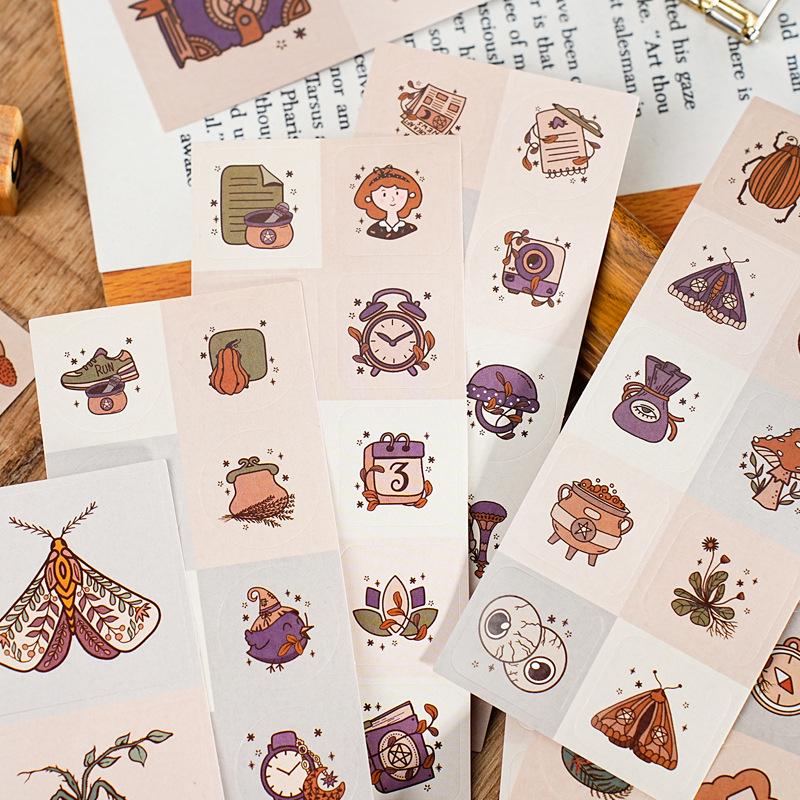 Yi Niao Beautiful Story Retro Sealing Stickers, DIY Journal Decorative Die-Cut Set
