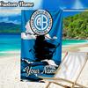Custom Name CAB Football Beach Towel - Soft, Ultra-Absorbent Microfiber, Lightweight, Perfect for Beach, Parties, Travel, Camping