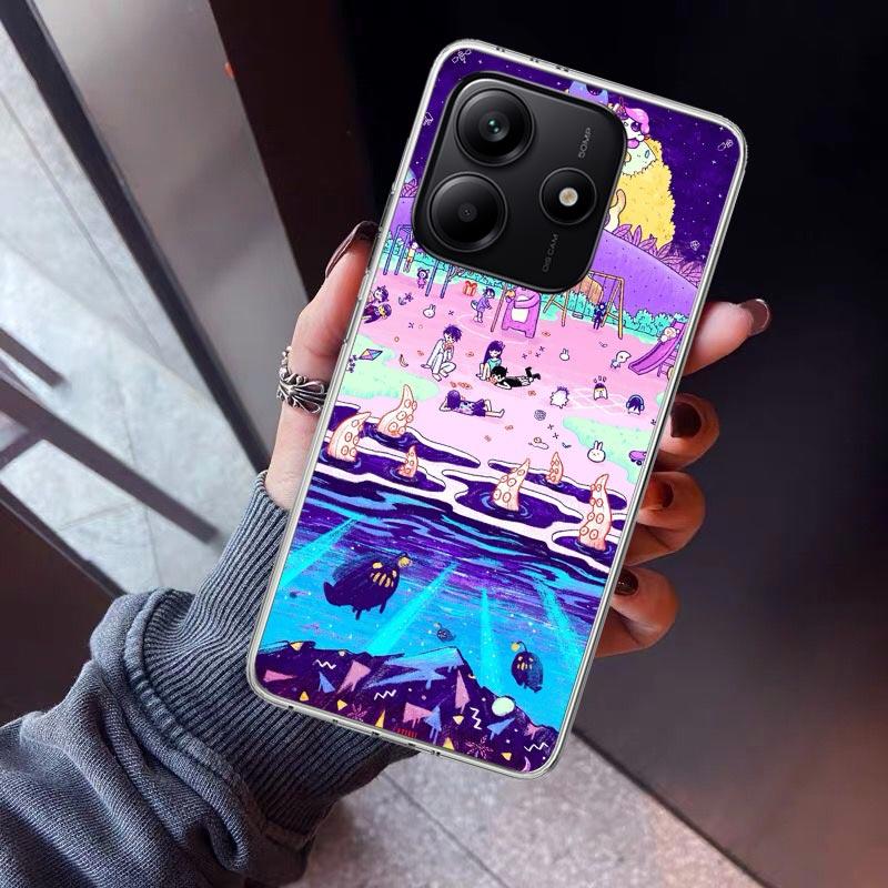 Game O-Omori Cartoon Phone Case For Xiaomi Redmi Note 10 11 12 13 14 15 Pro Plus 11S 12S 14S 11T 11E 10S Soft TPU Back Cover Red