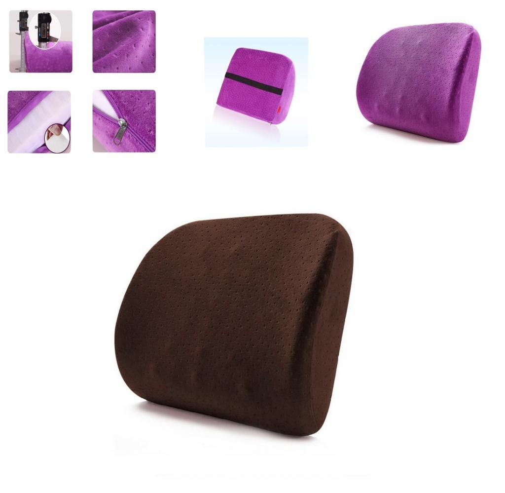 Plush Lumbar Support Pillow With Memory Foam For Chair And Bedroom Decor