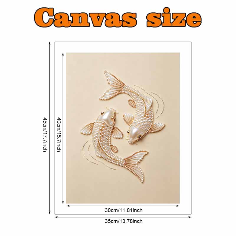 Pearl Art Painting Home Wall Decor Koi Fish Pearl Gemstone Painting Picture Crafts Adult/Beginner Gift Creative Home Decor Unframed Wall Art
