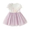 DAVE & BELLA Girls' Swan Print Mesh Princess Dress