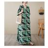 V-neck Thin Plus Size Loose Vintage Cover-up Long Dress