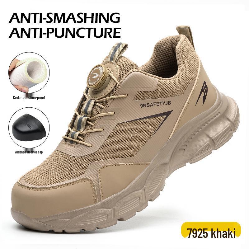 Men's Steel Toe Safety Shoes - Breathable, Wear-Resistant, Anti-Slip, Soft Sole for Comfort & Long Standing, Anti-Smash, Anti-Puncture.