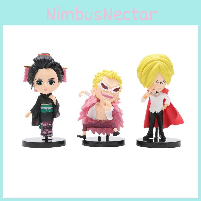6-piece One Piece Cartoon Miniatures Toy Set Luffy Chopper Zoro Law Ace And Sabo 11cm Height