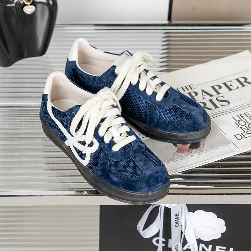 Grape Mom~ The same women's shoes round head color matching white shoes women's leisure sports board shoes with an inner height of 5 cm German tr