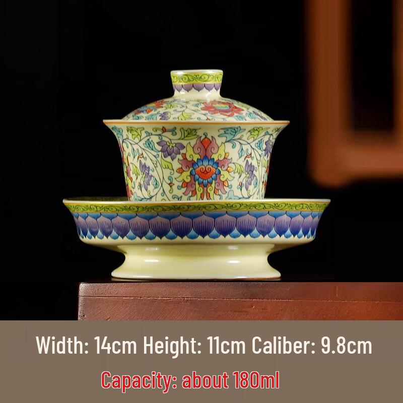 Chaxun Blue & White Sancai Gaiwan