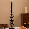 Black Pillar Candle Holder Iron Candlestick Sun Moon Star Metal Candle Stand for Weddings and Festival Table Decoration