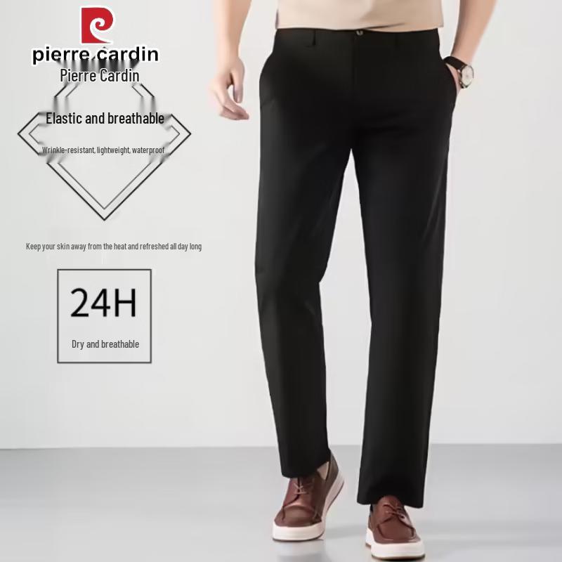 Pierre Cardin Men's Slim-Fit Breathable Stretch Casual Trousers