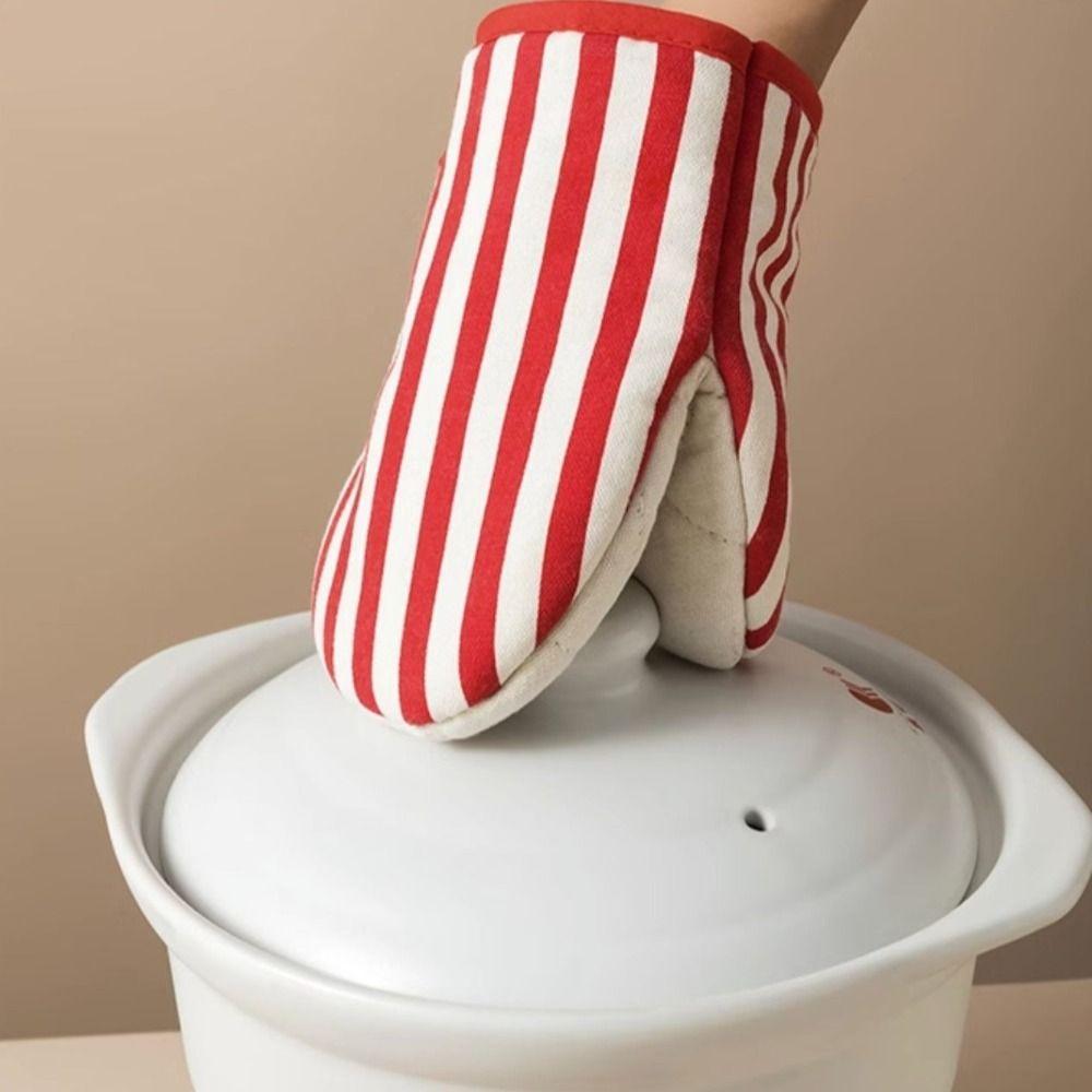 2pcs/set Polka Dot Microwave Safe Gloves Anti-Scald Kitchen Gloves Protective Baking Gloves  Baking