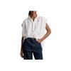 Polo Ralph Lauren SS24 Solid Point Collar Button Loose Short Sleeve Shirt Women shirts White WMPOSHTNDO20605-100