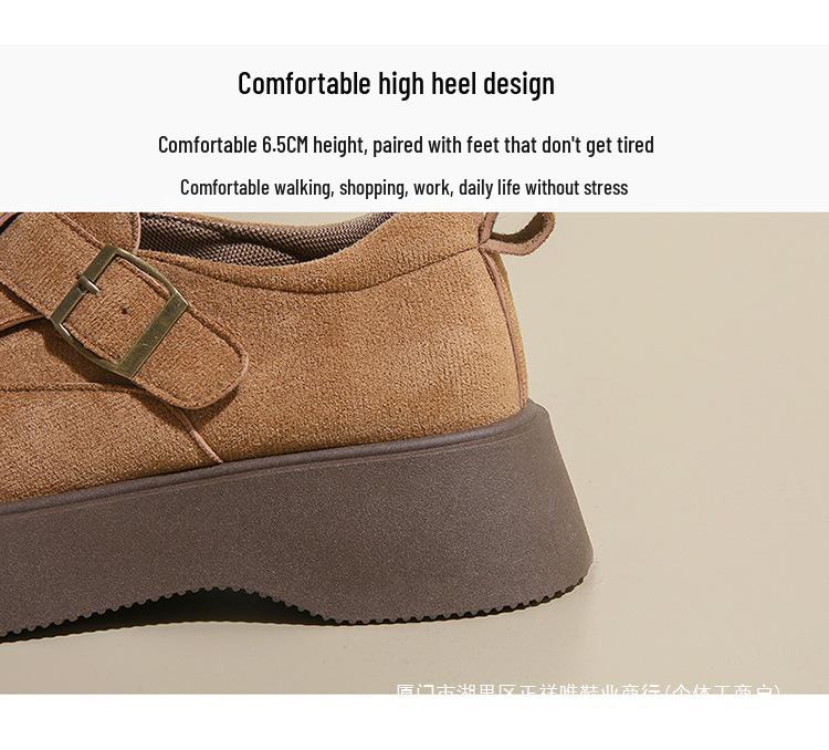 Yang Mi Style Women's Platform Loafers: 2025 Autumn Slip-On, Versatile Birkenstock-Inspired Shoes, Size 34