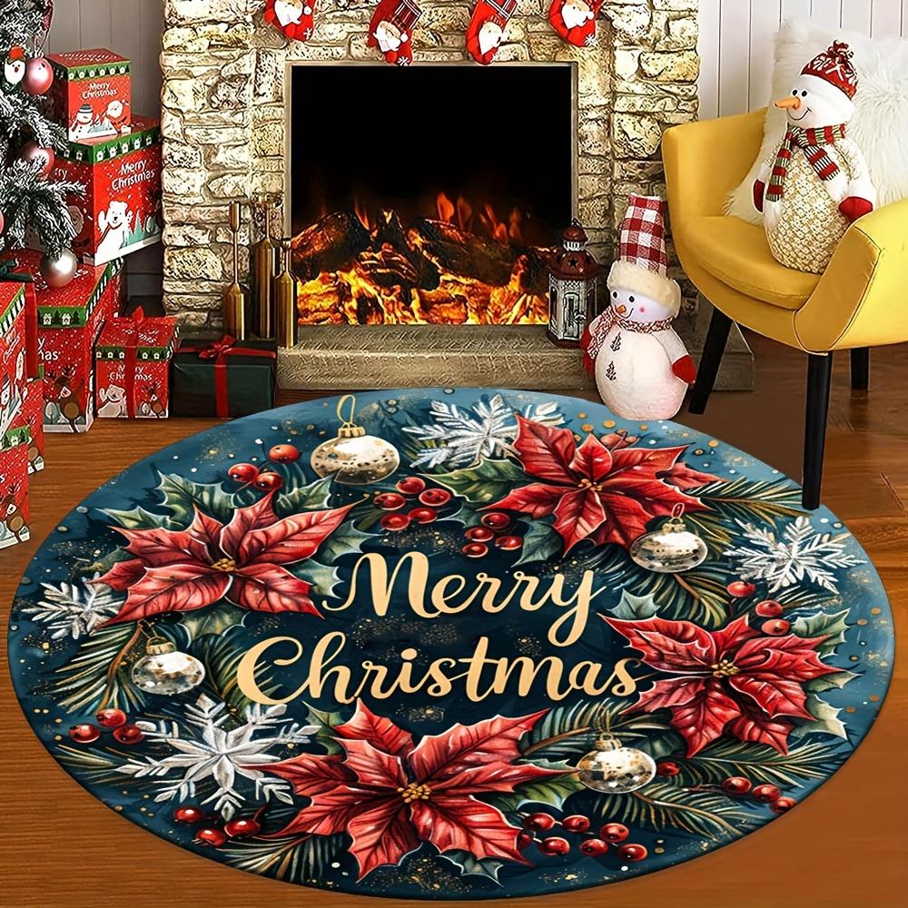 

1pc Retro Water Lily Pattern Round Floor Mat, Non-slip for Living Room Bedroom Chair Carpets Home Decor Gifts, Home Decor Room Decor Outdoor 80cm by 80cm