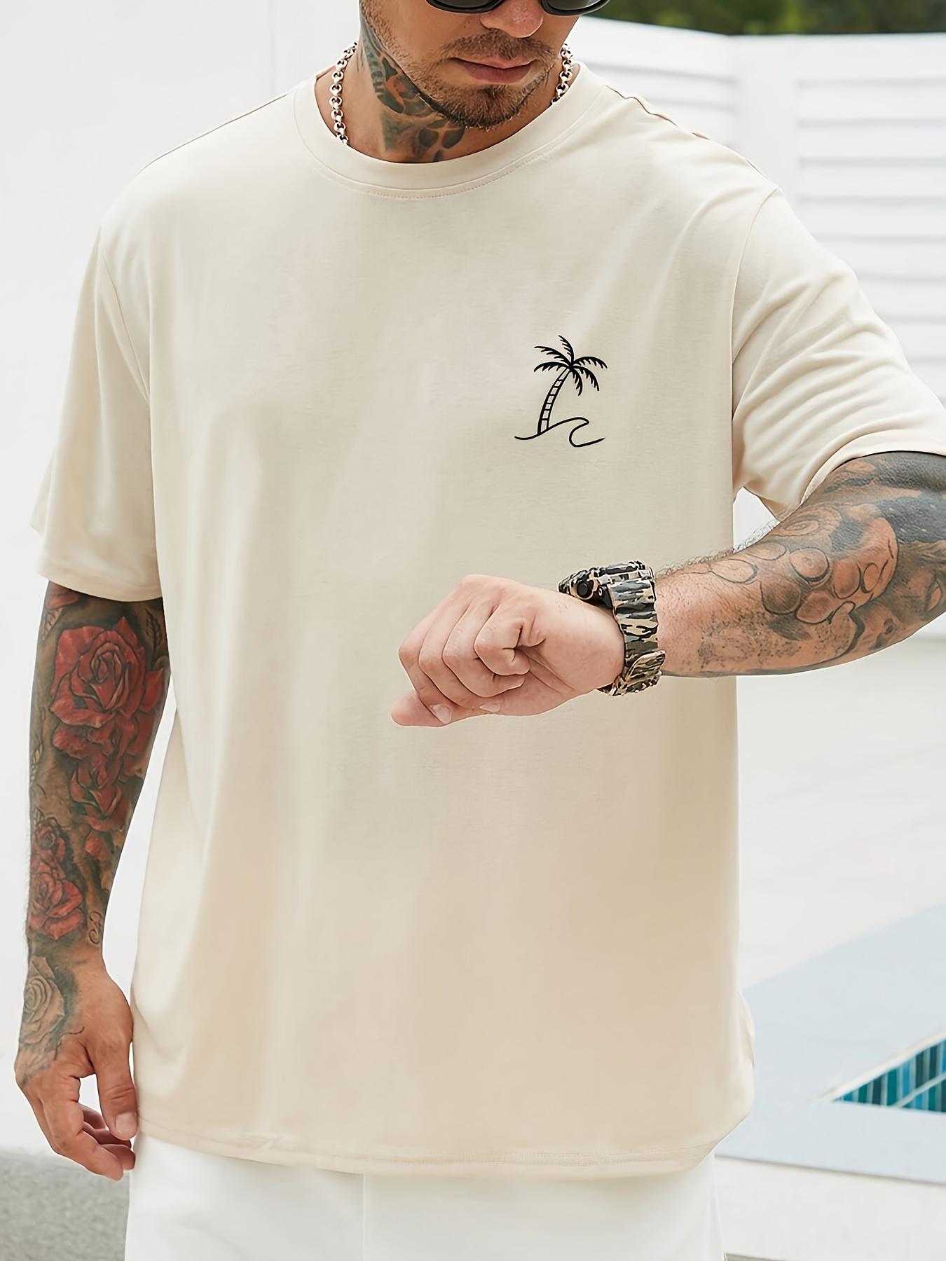

Tropical Palm Tree Print 100 Cotton Men Women Tshirt Summer Autumn Daily Outdoor Sports Party Casual Loose Street Short Sleeve L