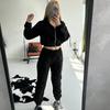 European and American Sports Women's Suit, Zipper Cardigan, Solid Color Top, Long Lace-up Casual Pants Two-piece Set