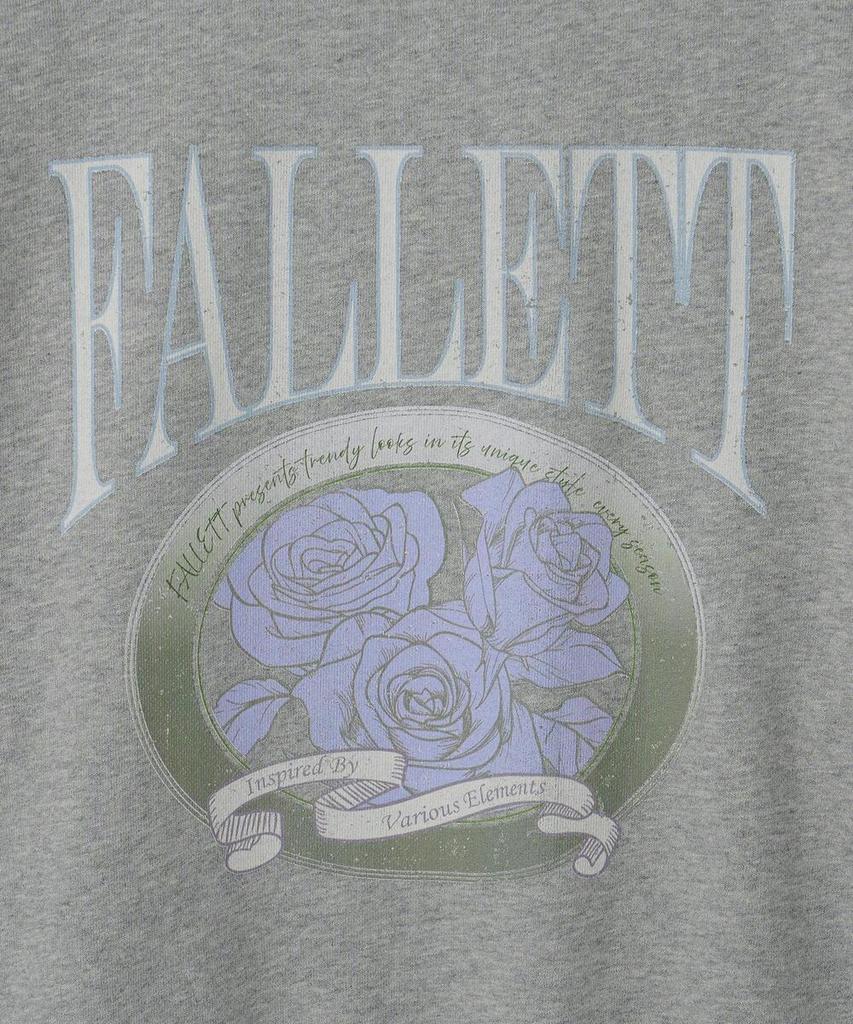 FALLETT Vintage Rose Emblem Sweatshirt Gray