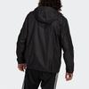 Men's adidas originals 3-Stripes Wb Casual Sports Woven Hooded Jacket Black H06683