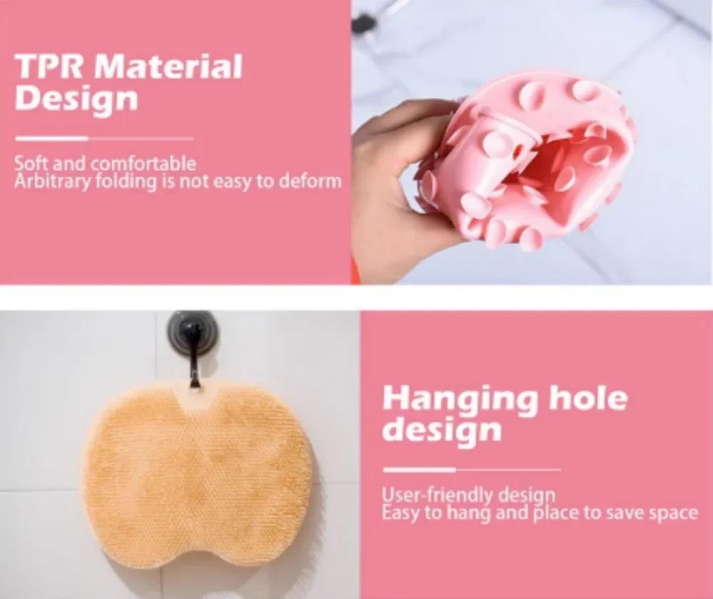 New Exfoliating Shower Massage Scraper Bathroom Non-slip Bath Mat Back Massage Brush Silicone Foot Wash Cleaning Bathing Tool