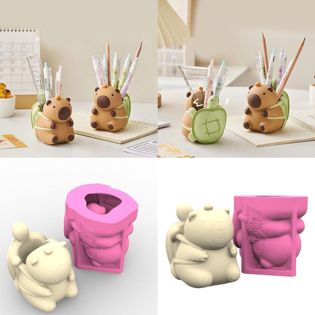 Formă din silicon Forme pentru ghivece din beton pentru flori în formă de capibară potrivite pentru jardiniere suculente și suporturi pentru stilouri Artizanat manual