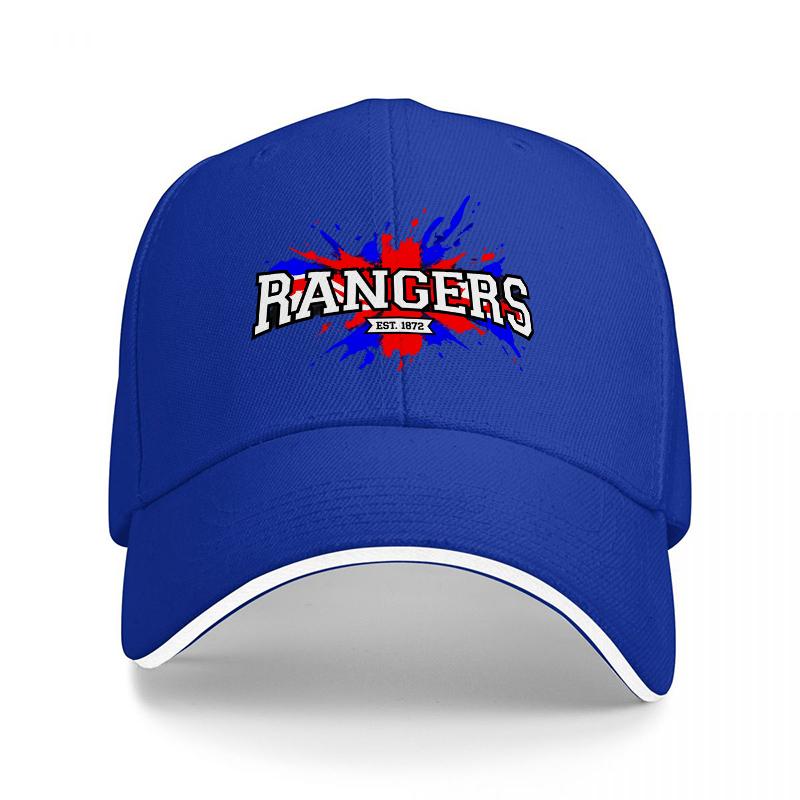 Rangers Baseball Cap Men Women Adjustable Dad Hat Classic Logo Cotton Sports Outdoor Sun Hat Low Profile Unstructured Black