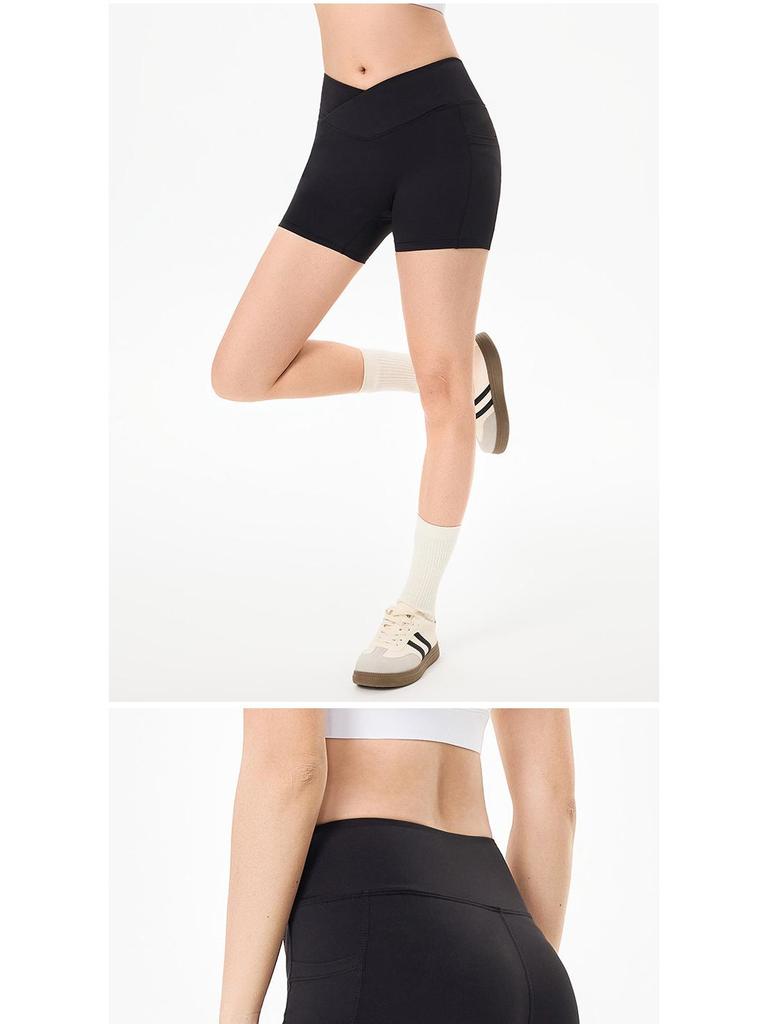 Cloud-Feel Women's High-Waisted Yoga Shorts: Three-Quarter Length, Butt-Lifting, Quick-Dry Fitness Pants for Running and Pilates.
