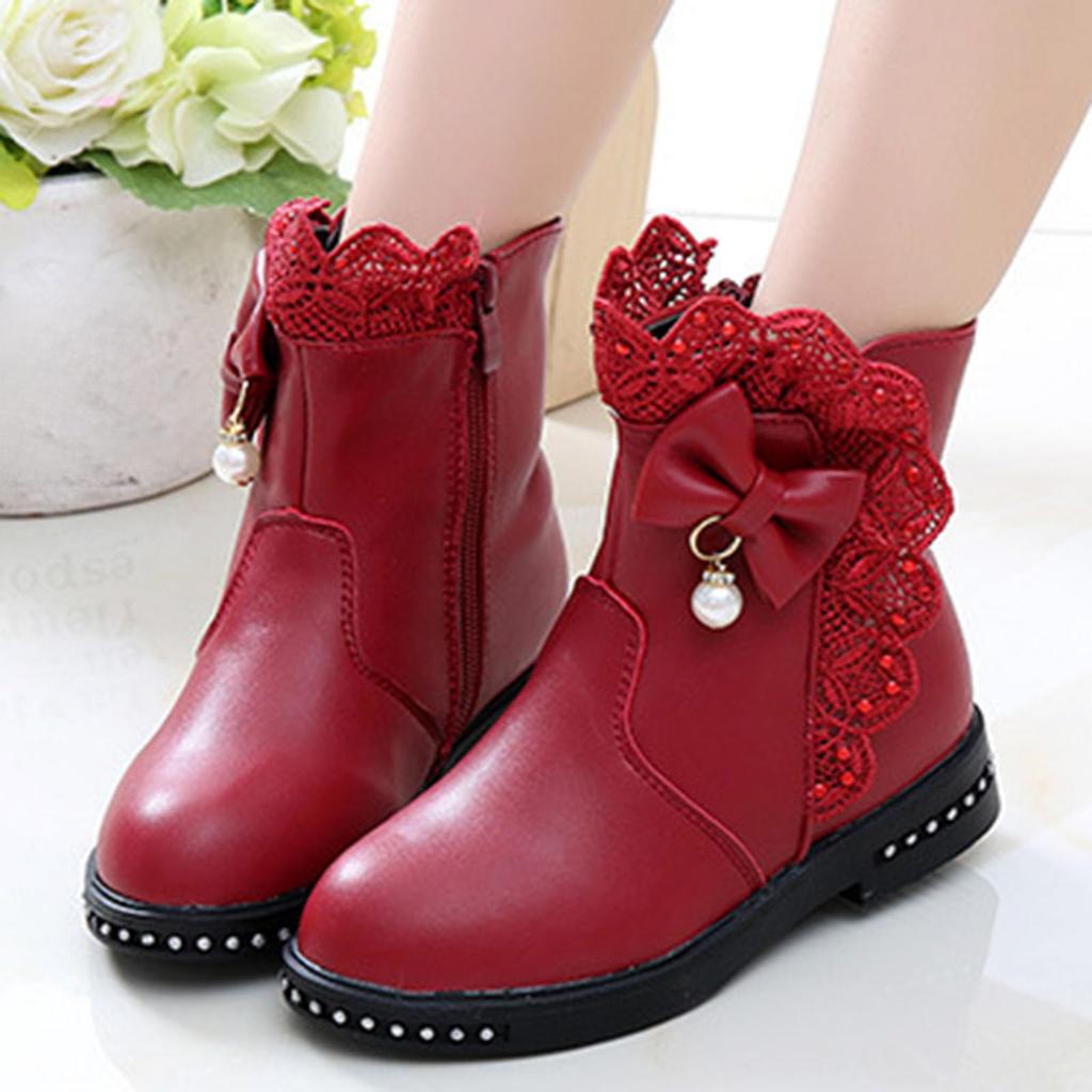 Barnstövlar, Enkelstövlar, Brittiska Snöstövlar, Flickors Mocka Sidodragkedjestövlar, Mellansulestövlar