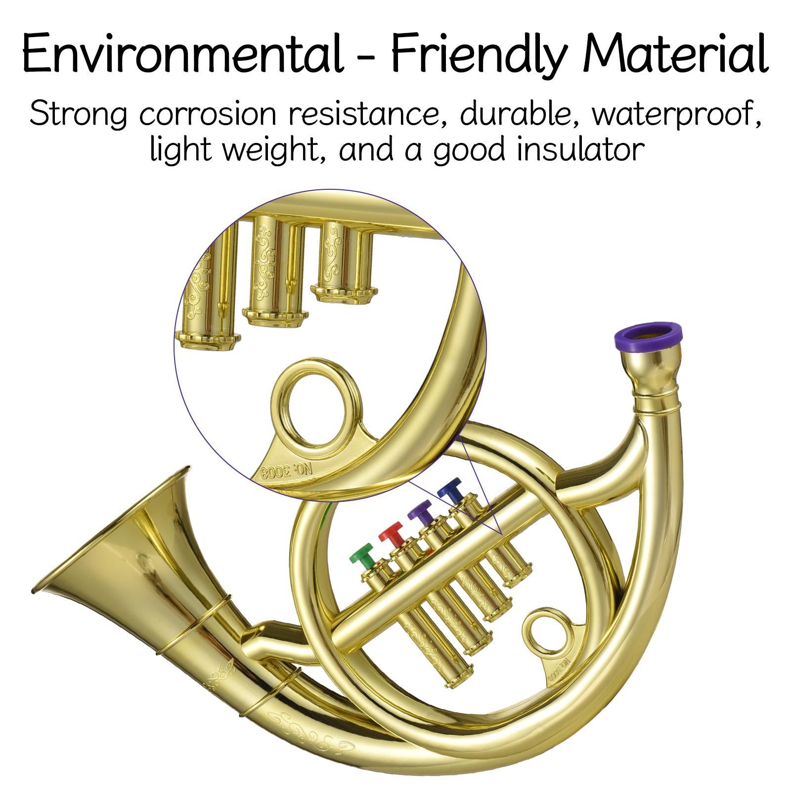French Horn with Colored Coded Keys Kids Musical Wind