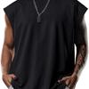 Summer Men's Vest Simple Training Sports Casual Sleeve Hooded Clip Europe and The United States Fashion Men's Solid Color Vest Daily Fitness