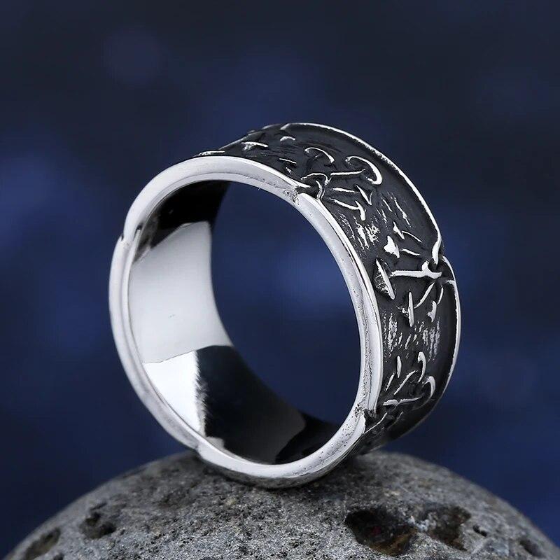 Fashion Style Stainless Steel Mushroom Ring Fashion Men And Women Retro Punk Hip Hop Jewelry Ring For Man