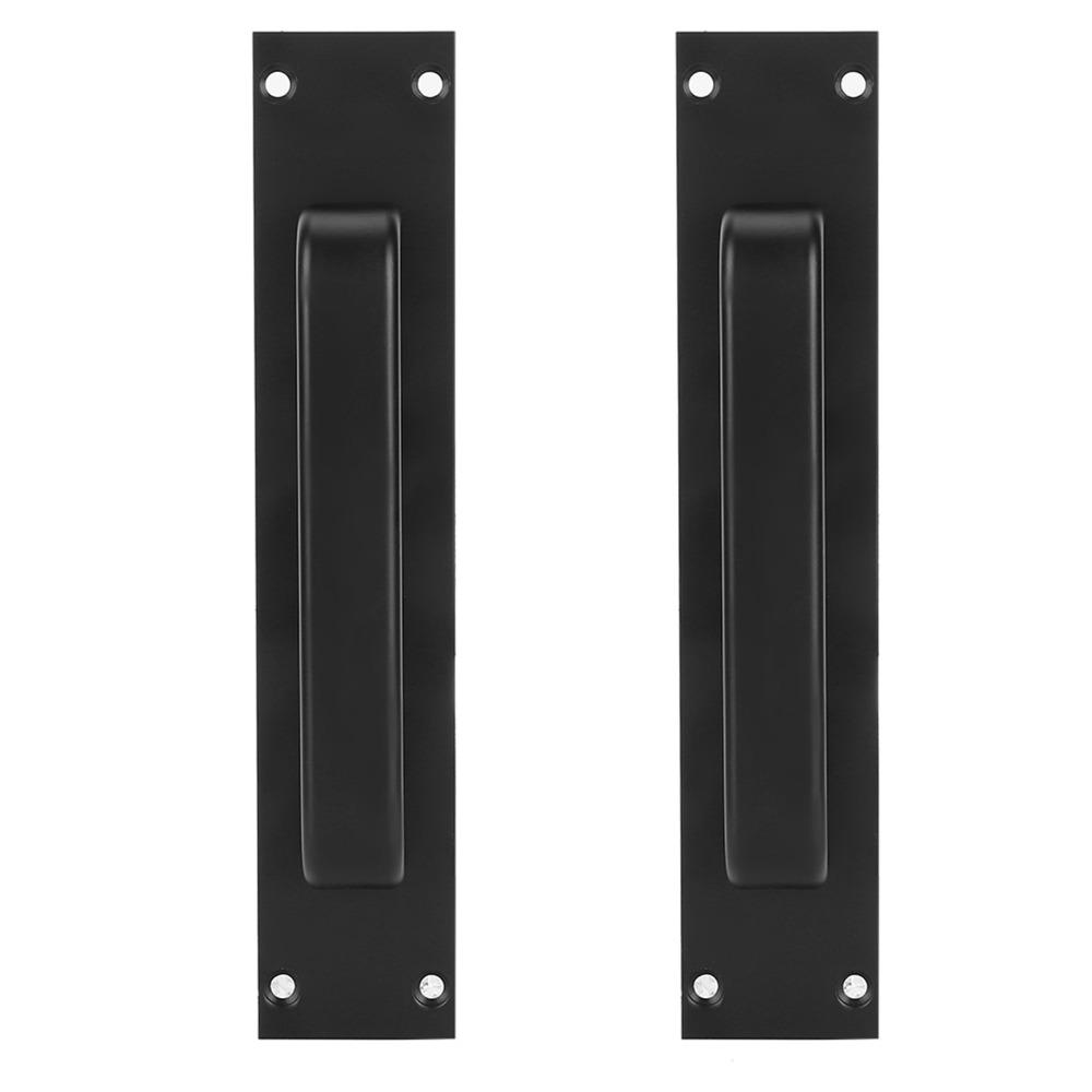 2 Pack Aluminum Alloy Door Pull Handle Black 7.9 Inch Long Sliding Door Handle 180mm Hole Center Barn Door Handles