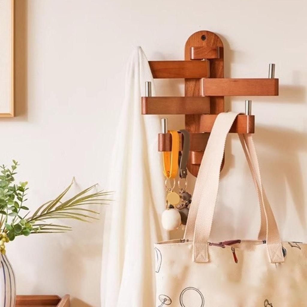 Wall Mounted Coat Hooks Minimalist Wood for Scarves Bag Apartment