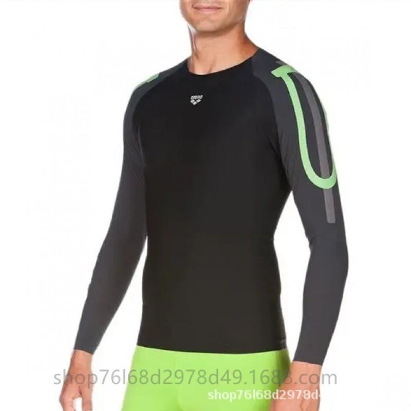 Mens UV Protection Long Sleeve Rash Guard Surfing Diving Swimming Water Sports Sun Quick Dry