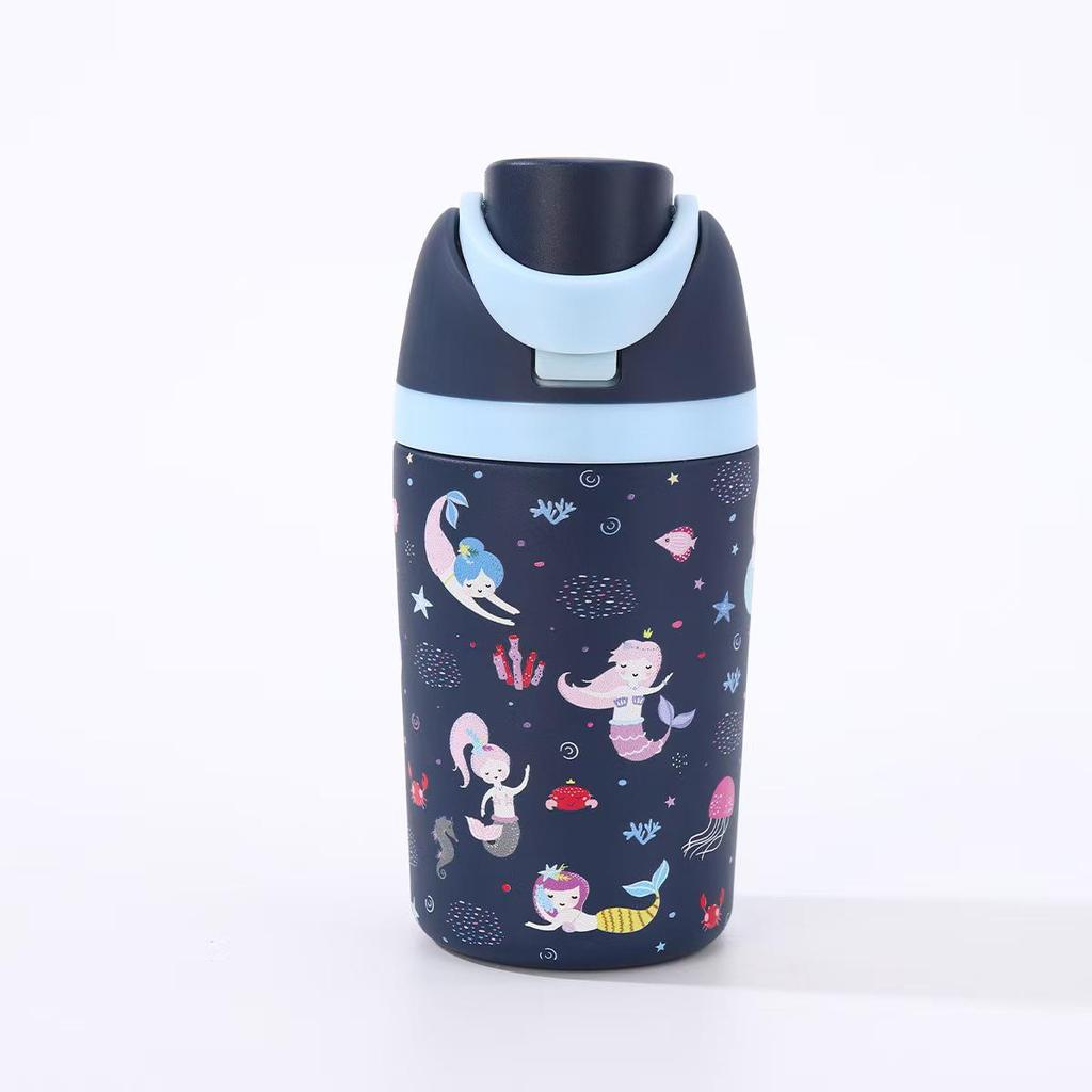 New Portable Children's Double-Layer Vacuum Insulated Thermos Cup - High Appearance, Handheld, for Outdoors