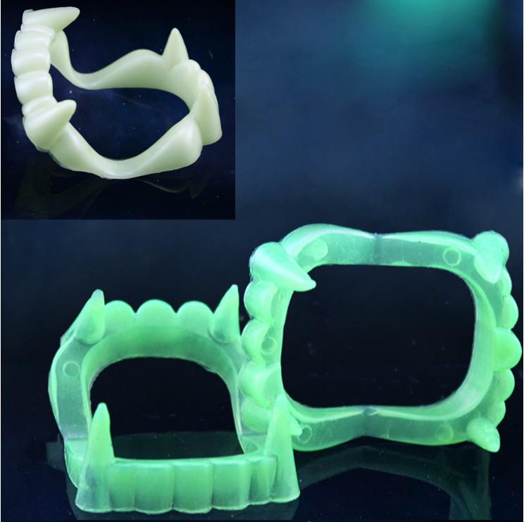 1Pcs Devil Tooth Fangs Halloween Decorative Vampire Luminous Dentures Interesting Prank Horror Fun