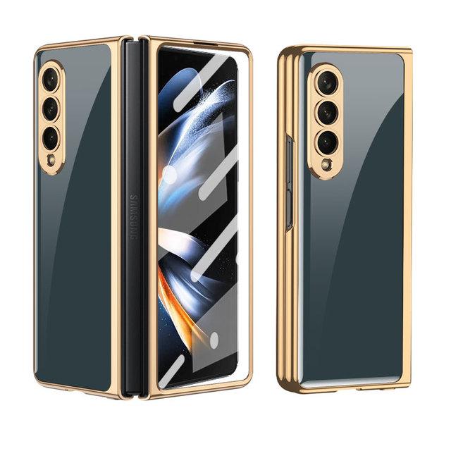 Luxury Electroplated Frame Phone Cover For Samsung Galaxy Z Fold 4 Case Camera Protection Covers For Galaxy Z Fold4