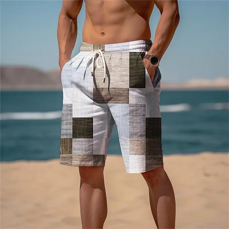 Summer Men's 3D Printed Beach Pants Fashion Versatile Trend Breathable Casual Vacation Style