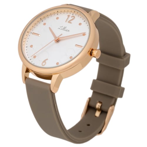 Fieldwork Women's Analog Watch with Floral Print and Silicone Band, Brown, YM111-5