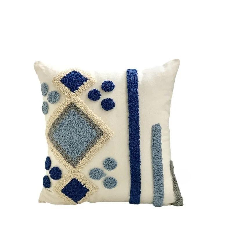Federa Cuscino Decorativo in Velluto Ricamato 45x45CM Copricuscino Lombare Stampa Bohemien Decorazione Casa