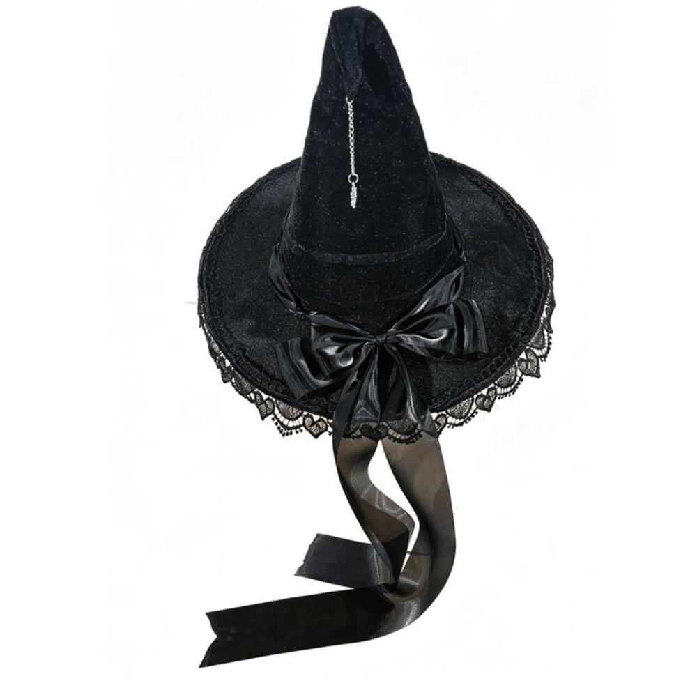 Lace Lolita Witch Hat Star Pendant Wizard Cap Party Props Halloween Hat Cosplay Event