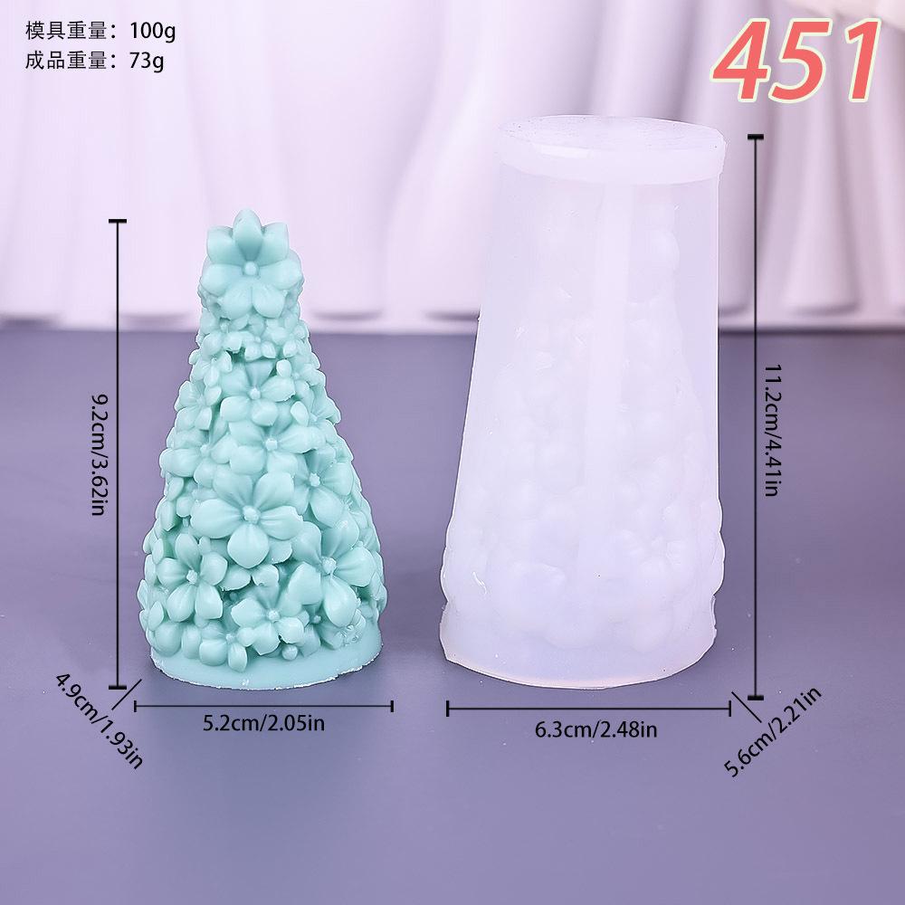 Christmas Tree Scent Candle Silicone Mold with Relief Rose Design: Ideal for DIY Plant Plaster, Resin Molds, Party Favors